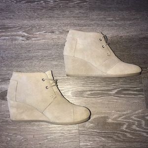 TOMS Taupe Suede Booties
